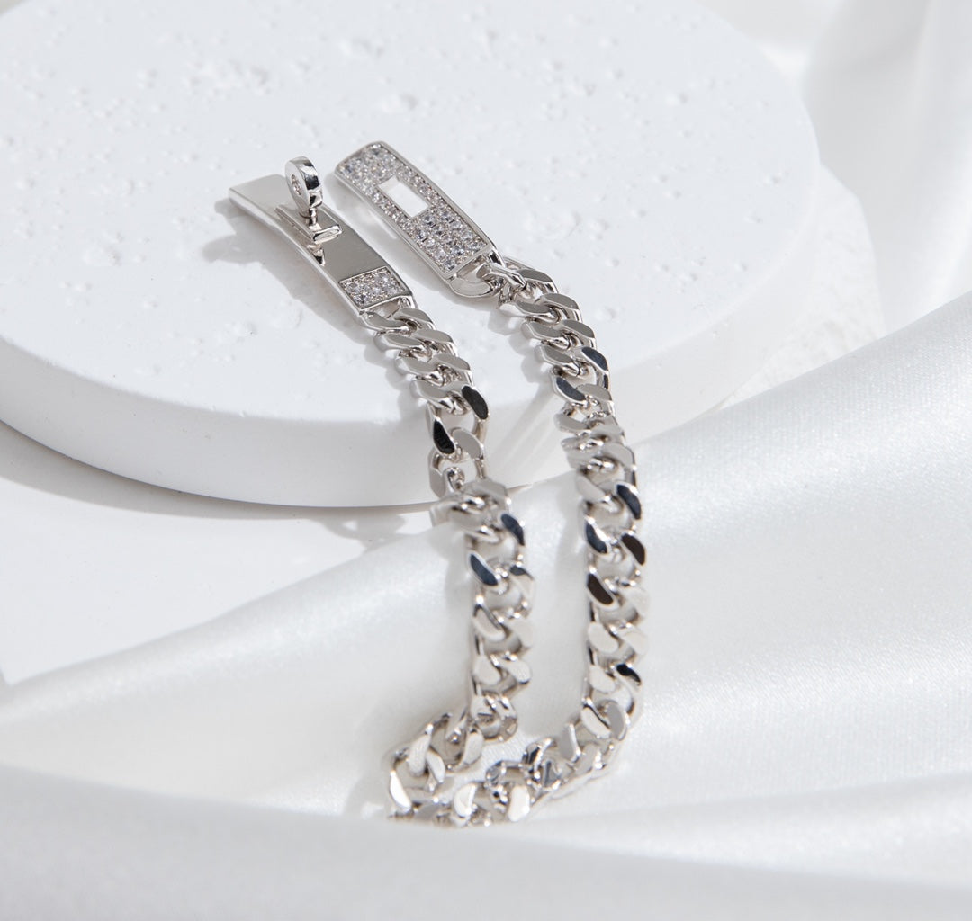 [Cadisa]KELLY CHAIN SILVER DIAMOND BRACELET