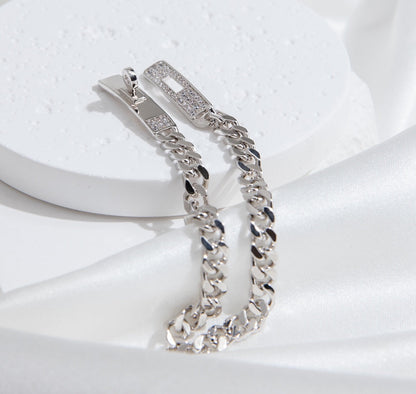 [Cadisa]KELLY CHAIN SILVER DIAMOND BRACELET