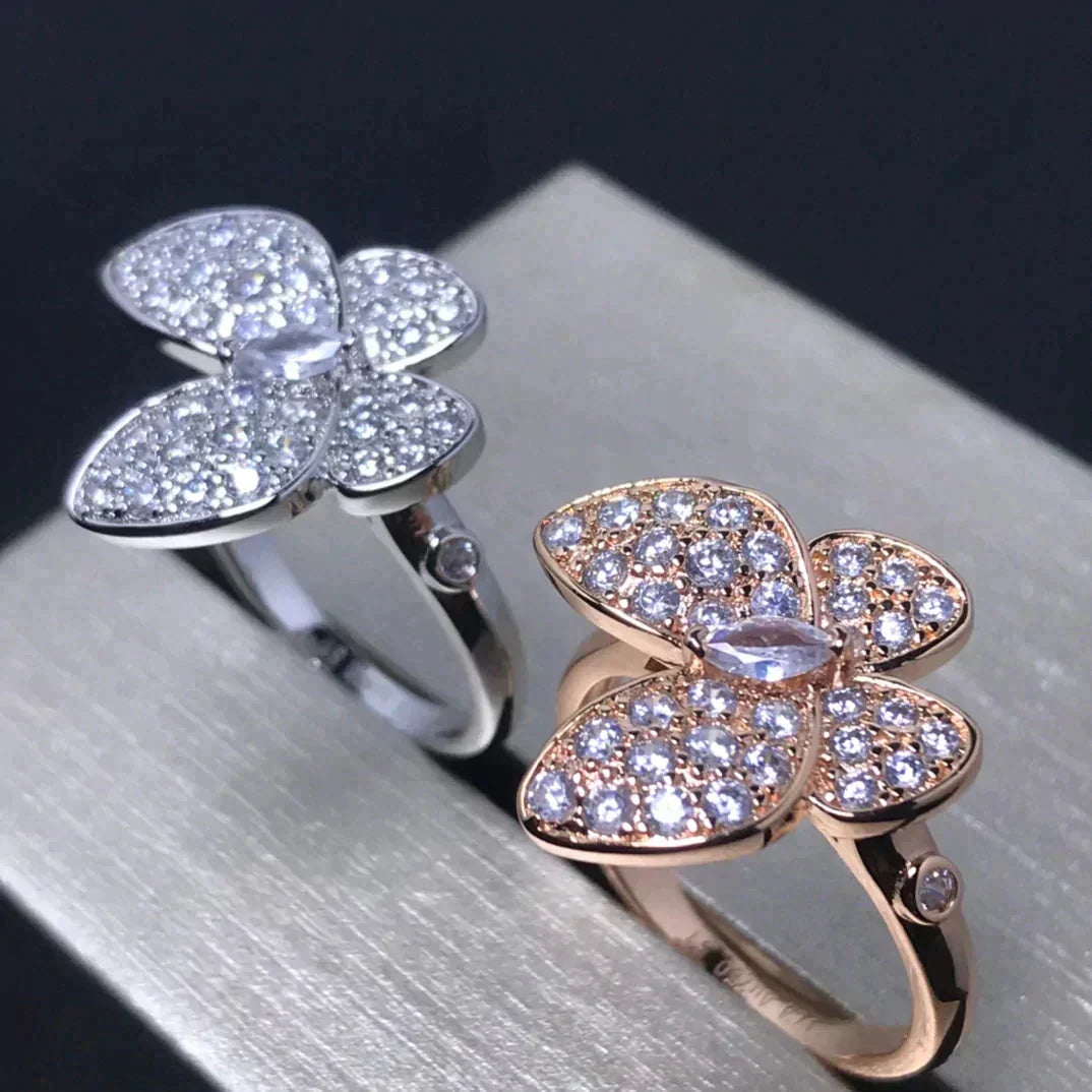 [Cadisa]BUTTERFLY PINK GOLD DIAMOND RING