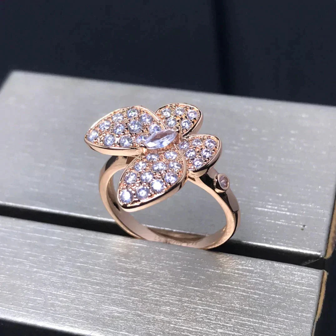 [Cadisa]BUTTERFLY PINK GOLD DIAMOND RING
