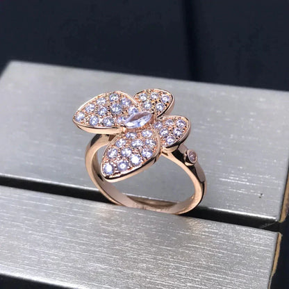 [Cadisa]BUTTERFLY PINK GOLD DIAMOND RING