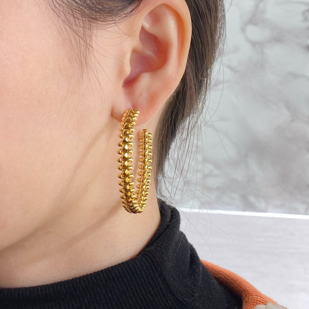 [Cadisa] CLASH HOOP LARGE EARRINGS