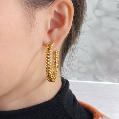 [Cadisa] CLASH HOOP LARGE EARRINGS