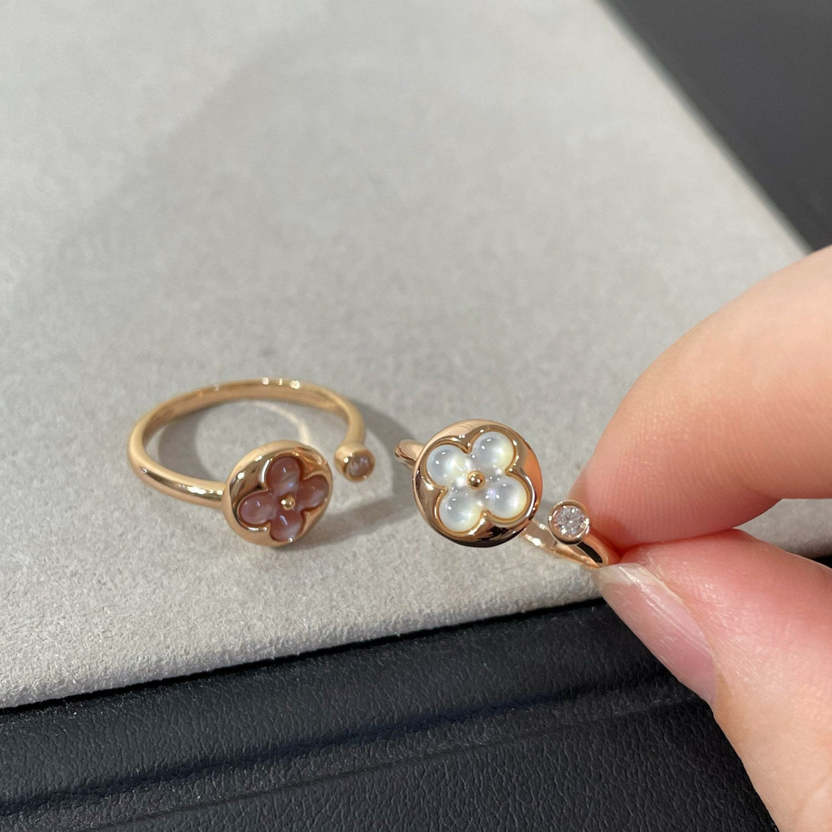 [Cadisa]SUN 1 DIAMOND PINK MOP RING