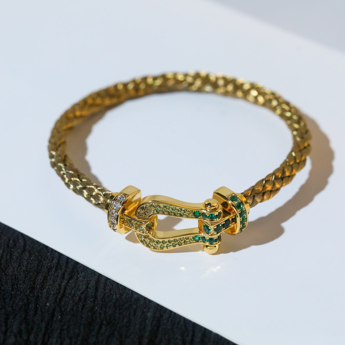 [Cadisa]FORCE 10 GOLD GREEN DIAMOND PAVED