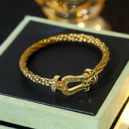 [Cadisa]FORCE 10 GOLD GREEN DIAMOND PAVED