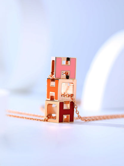 [Cadisa]H CAGE PINK GOLD NECKLACE