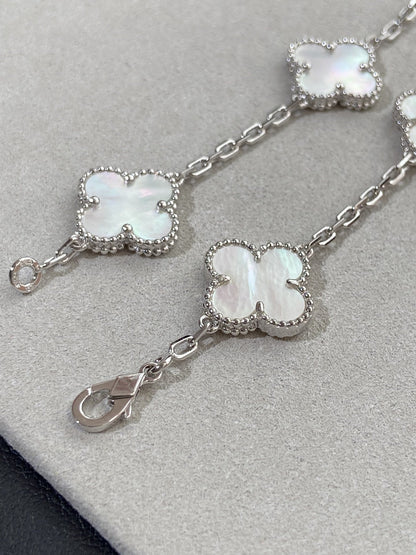 [Cadisa]CLOVER WHITE PEARL MOP 5 MOTIF BRACELET COLLECTION