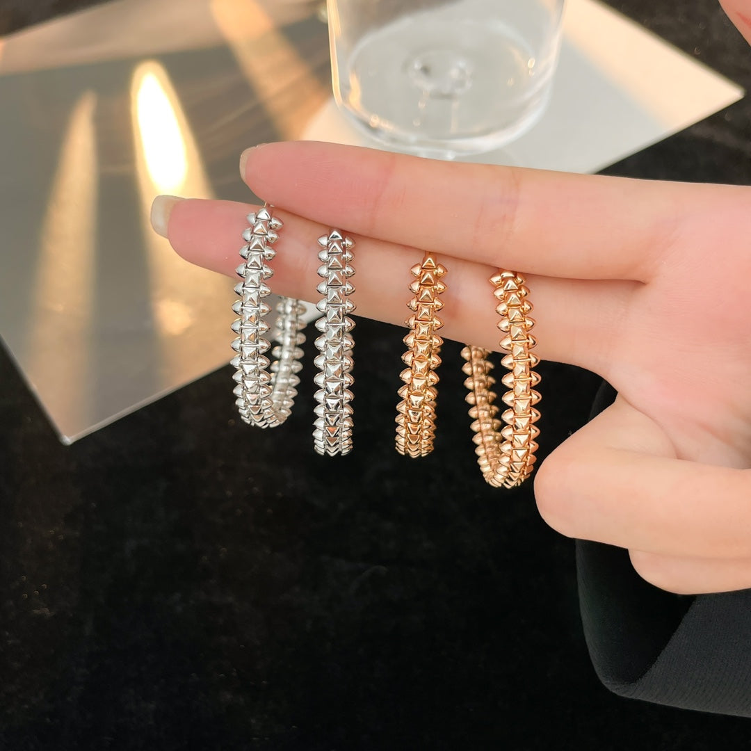 [Cadisa] CLASH HOOP LARGE EARRINGS