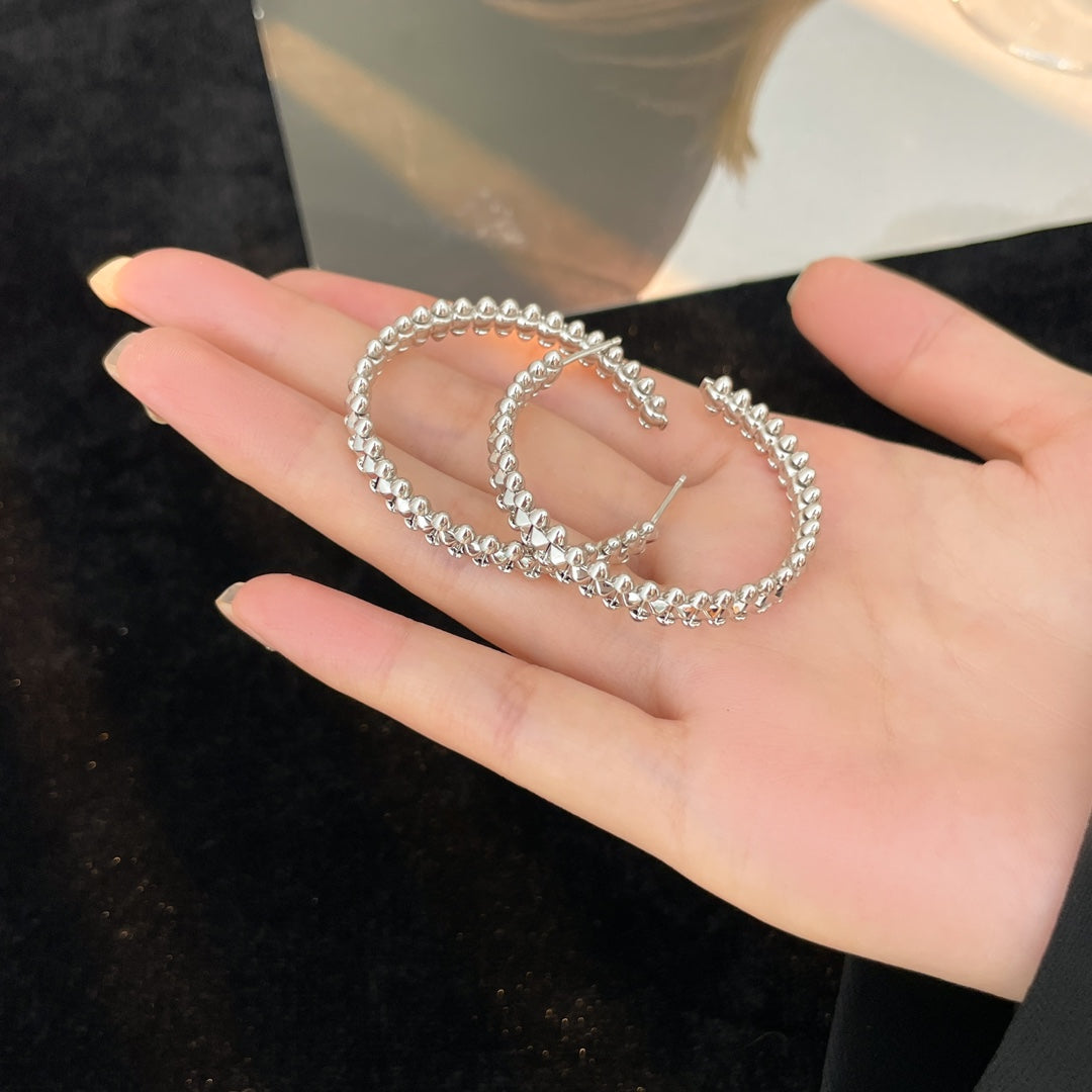 [Cadisa] CLASH HOOP LARGE EARRINGS