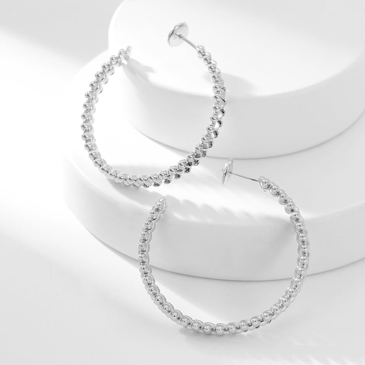 [Cadisa] CLASH HOOP LARGE EARRINGS