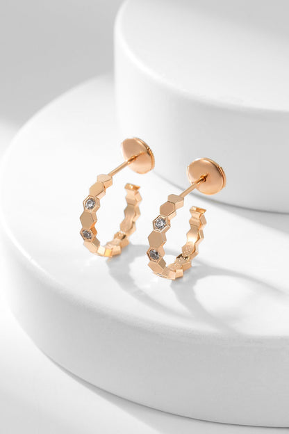 [Cadisa]BEE LOVE DIAMOND HOOP EARRINGS