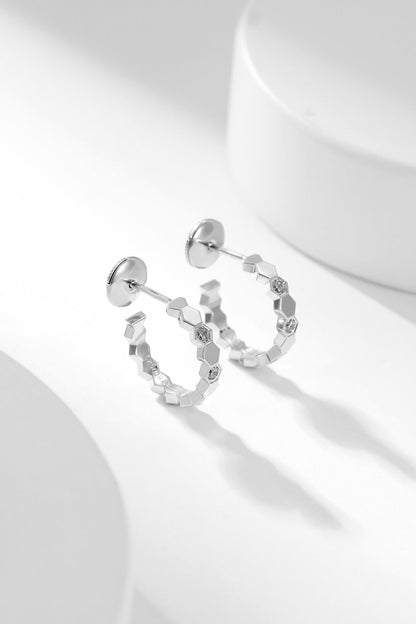 [Cadisa]BEE LOVE DIAMOND HOOP EARRINGS