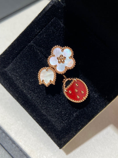 [Cadisa]LUCKY 3 MOTIF ROSE GOLD RING