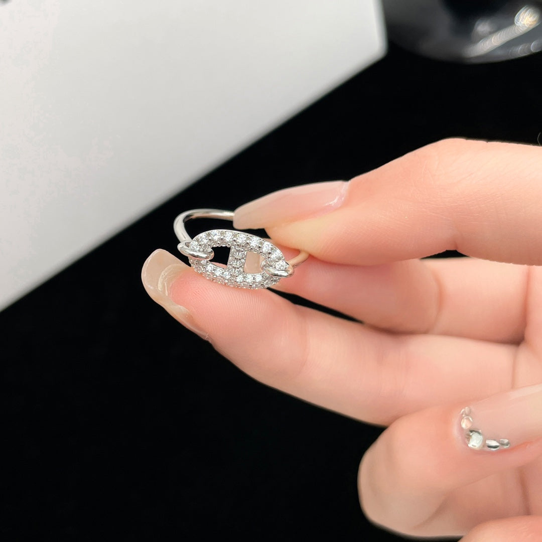 [Cadisa]RONDE SMALL SILVER DIAMOND RING