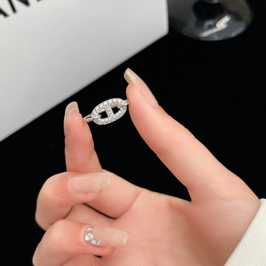 [Cadisa]RONDE SMALL SILVER DIAMOND RING