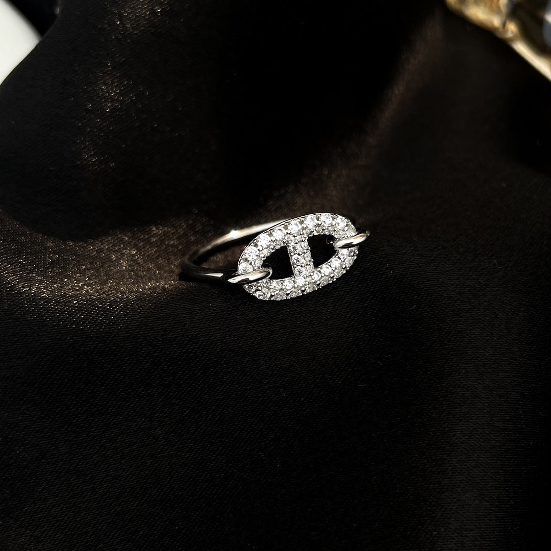 [Cadisa]RONDE SMALL SILVER DIAMOND RING