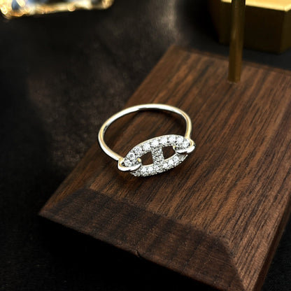 [Cadisa]RONDE SMALL SILVER DIAMOND RING