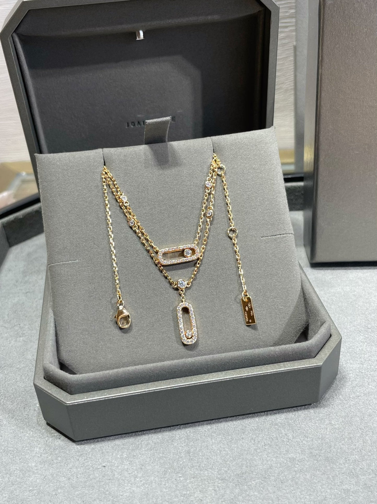 [Cadisa]MOVE 2 ROW DIAMOND NECKLACE