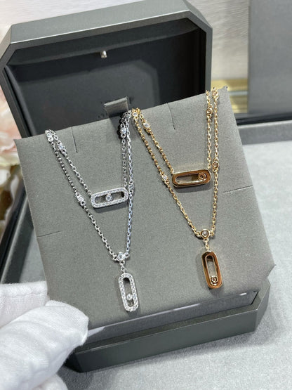 [Cadisa]MOVE 2 ROW DIAMOND NECKLACE