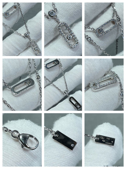 [Cadisa]MOVE 2 ROW DIAMOND NECKLACE