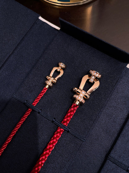 [Cadisa]FORCE 10 HALF DIAMOND PINK GOLD RED CORDERI LARGE AND MEDIUM MODEL