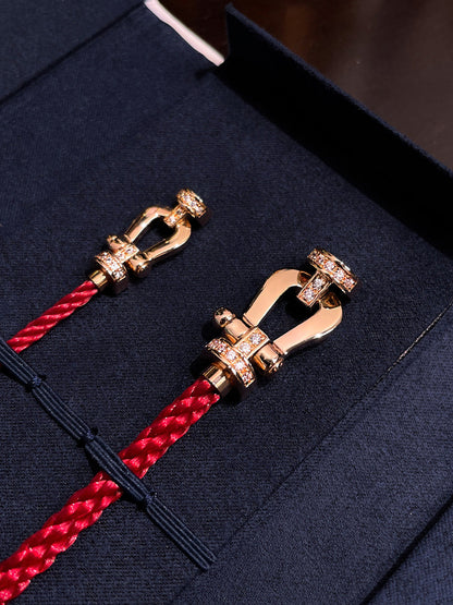 [Cadisa]FORCE 10 HALF DIAMOND PINK GOLD RED CORDERI LARGE AND MEDIUM MODEL