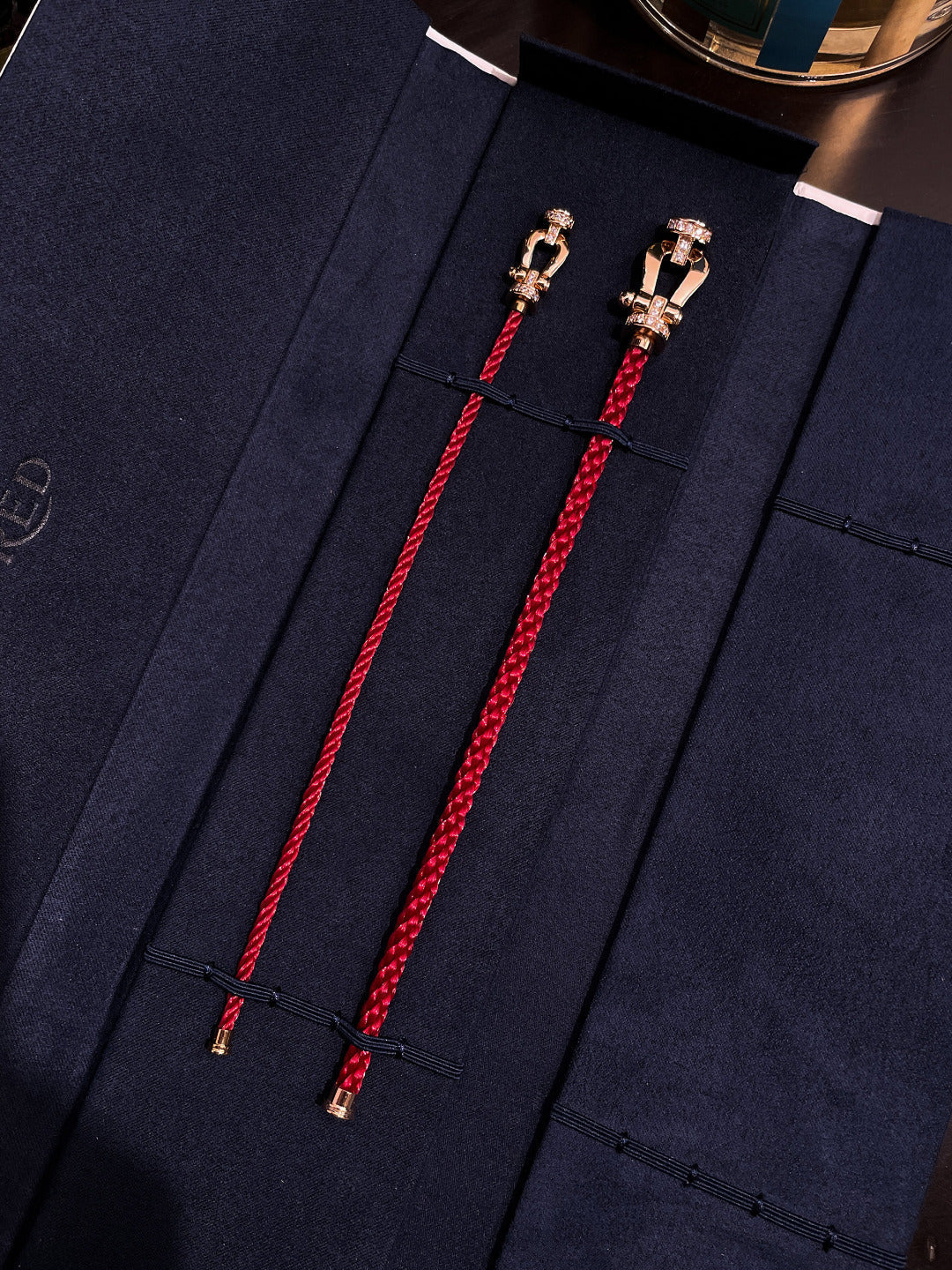 [Cadisa]FORCE 10 HALF DIAMOND PINK GOLD RED CORDERI LARGE AND MEDIUM MODEL