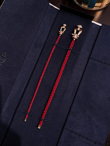 [Cadisa]FORCE 10 HALF DIAMOND PINK GOLD RED CORDERI LARGE AND MEDIUM MODEL