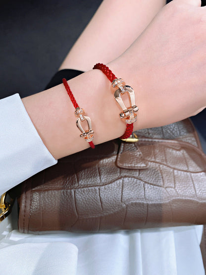 [Cadisa]FORCE 10 HALF DIAMOND PINK GOLD RED CORDERI LARGE AND MEDIUM MODEL