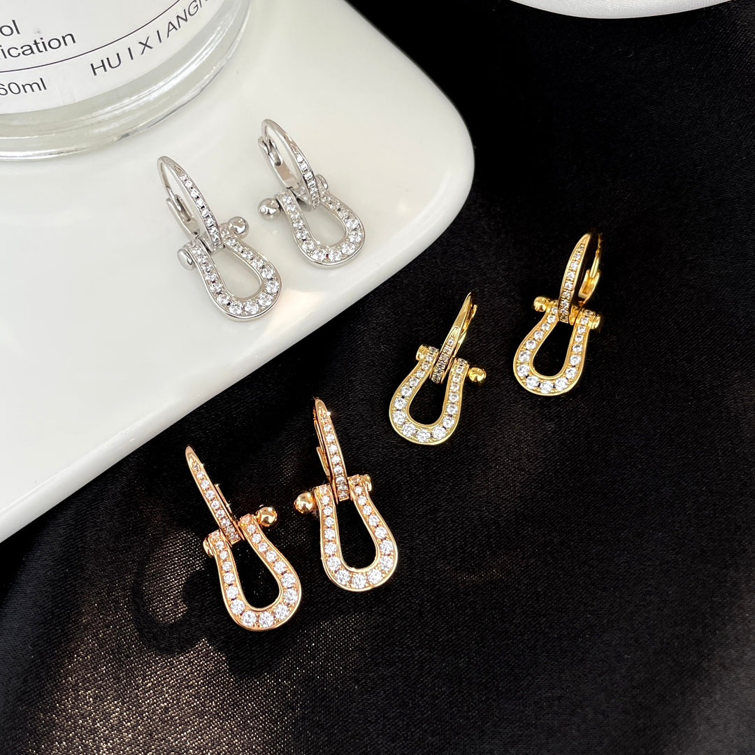 [Cadisa]FORCE 10 FULL DIAMOND DROP EARRINGS MEDIUM MODEL