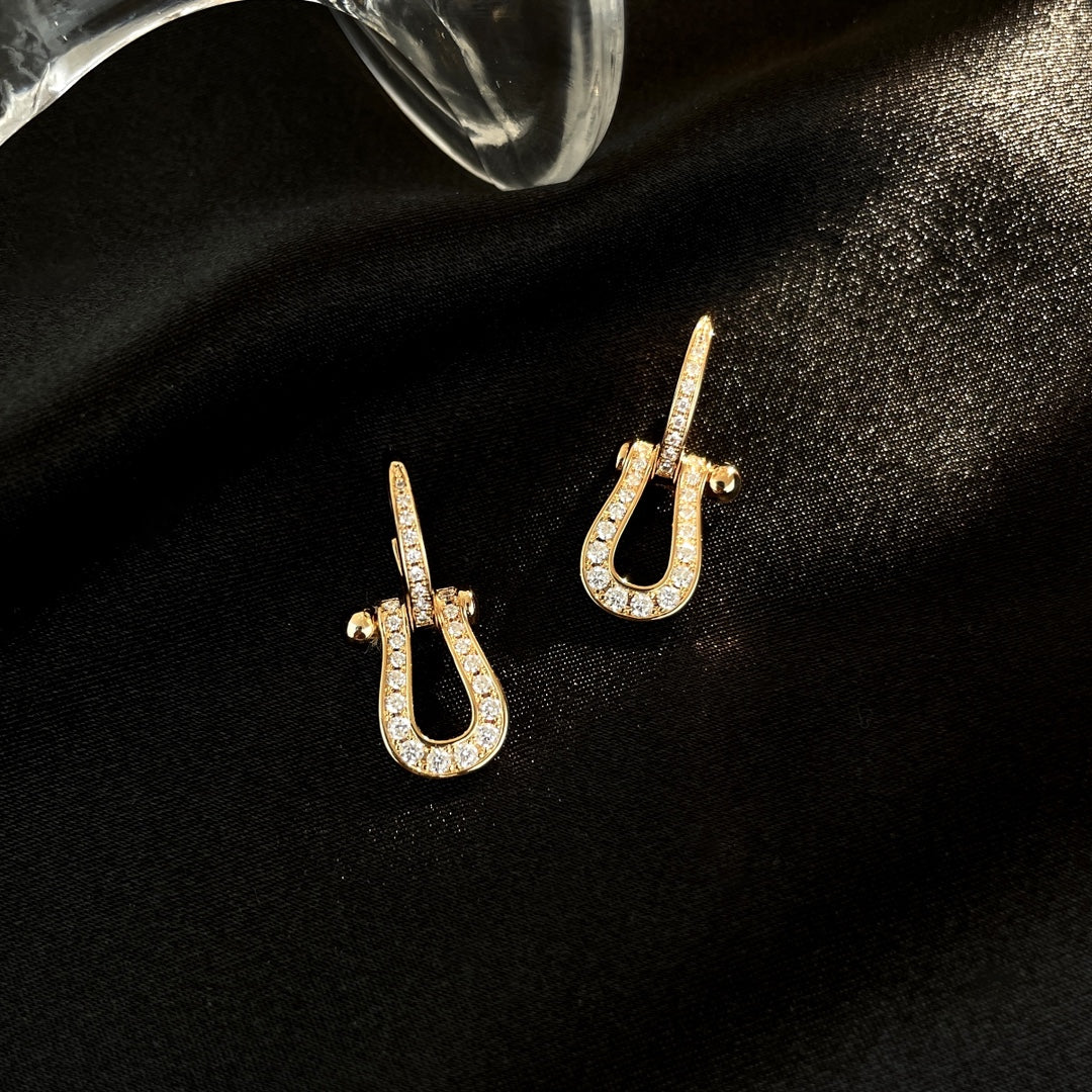 [Cadisa]FORCE 10 FULL DIAMOND DROP EARRINGS MEDIUM MODEL
