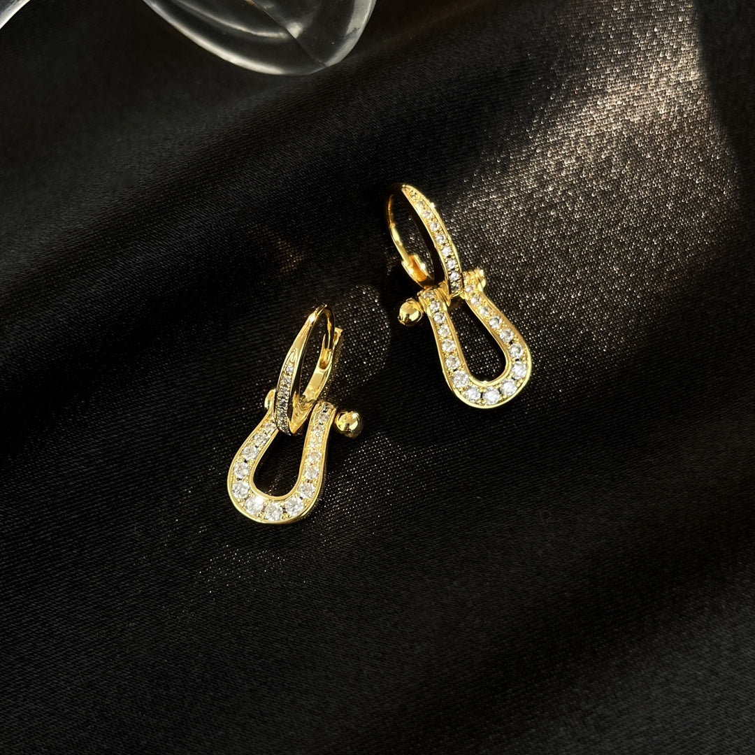 [Cadisa]FORCE 10 FULL DIAMOND DROP EARRINGS MEDIUM MODEL