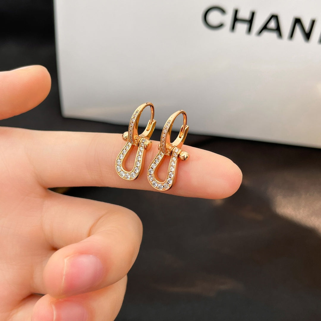 [Cadisa]FORCE 10 FULL DIAMOND DROP EARRINGS MEDIUM MODEL