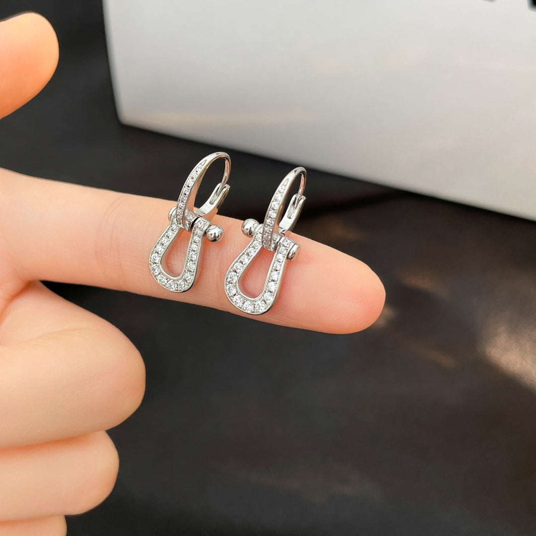 [Cadisa]FORCE 10 FULL DIAMOND DROP EARRINGS MEDIUM MODEL