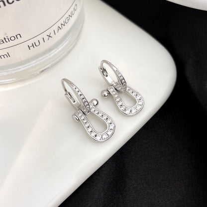 [Cadisa]FORCE 10 FULL DIAMOND DROP EARRINGS MEDIUM MODEL