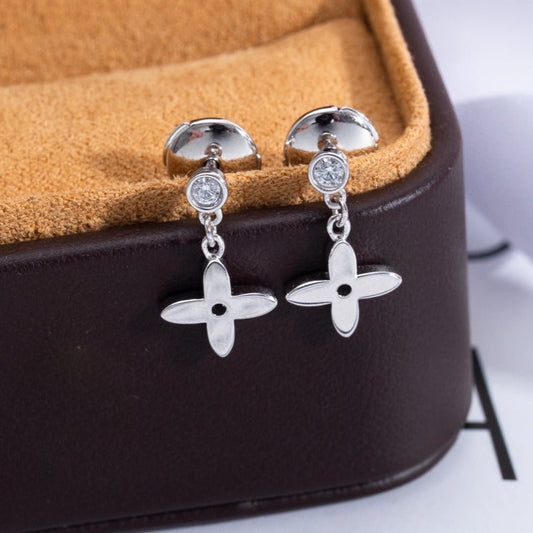 [Cadisa]VIDYLLE SILVER DIAMOND MINI DROP EARRINGS