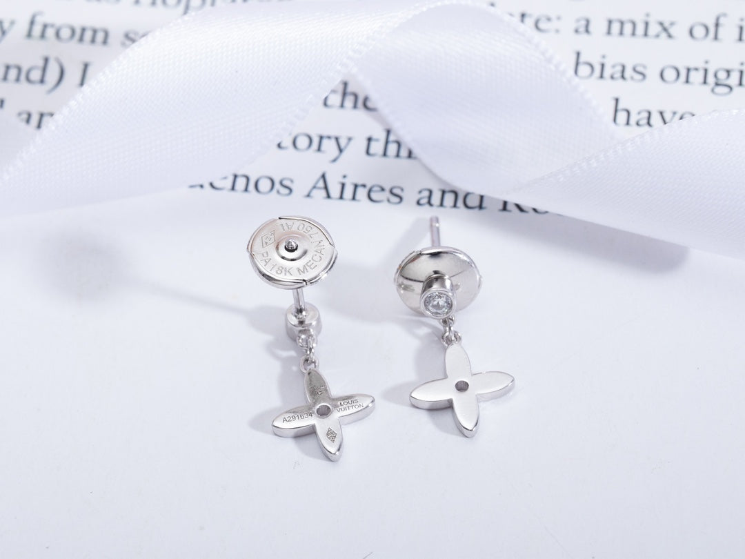 [Cadisa]VIDYLLE SILVER DIAMOND MINI DROP EARRINGS