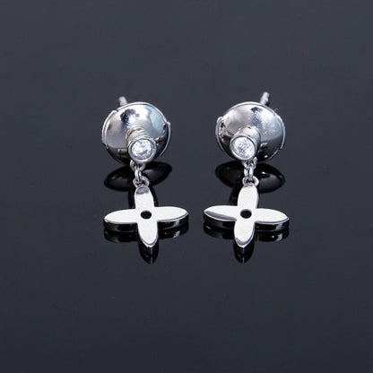 [Cadisa]VIDYLLE SILVER DIAMOND MINI DROP EARRINGS