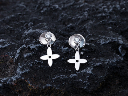 [Cadisa]VIDYLLE SILVER DIAMOND MINI DROP EARRINGS