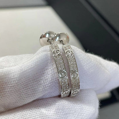 [Cadisa] LOVE EARRINGS 3.6MM DIAMOND PAVED