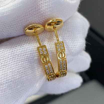 [Cadisa] LOVE EARRINGS 3.6MM DIAMOND PAVED