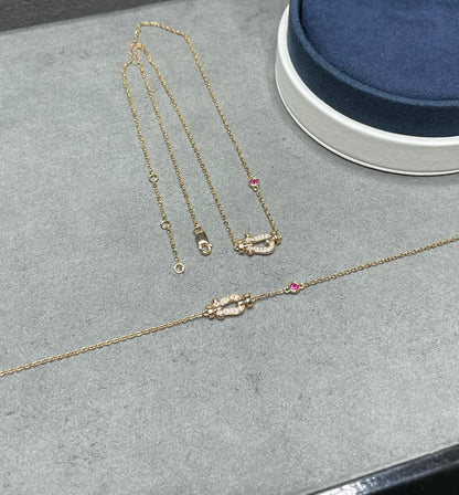 [Cadisa]FORCE 10 DIAMOND PINK GOLD NECKLACE