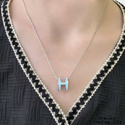 [Cadisa]POP H SKY BLUE NECKLACE
