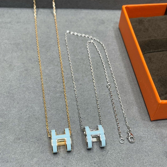 [Cadisa]POP H SKY BLUE NECKLACE
