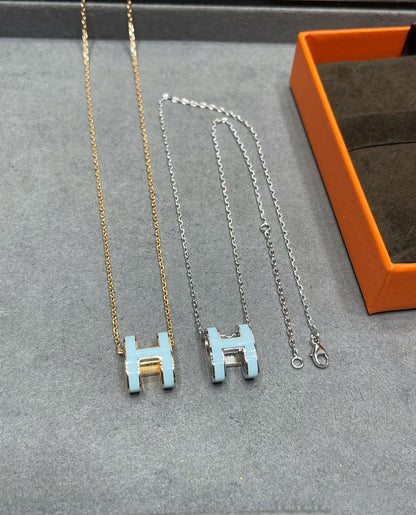 [Cadisa]POP H SKY BLUE NECKLACE