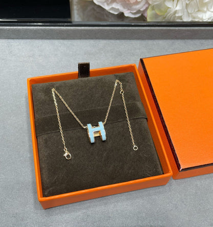 [Cadisa]POP H SKY BLUE NECKLACE
