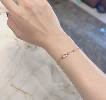 [Cadisa]FORCE 10 DIAMOND CHAIN LINK PINK GOLD BRACELET