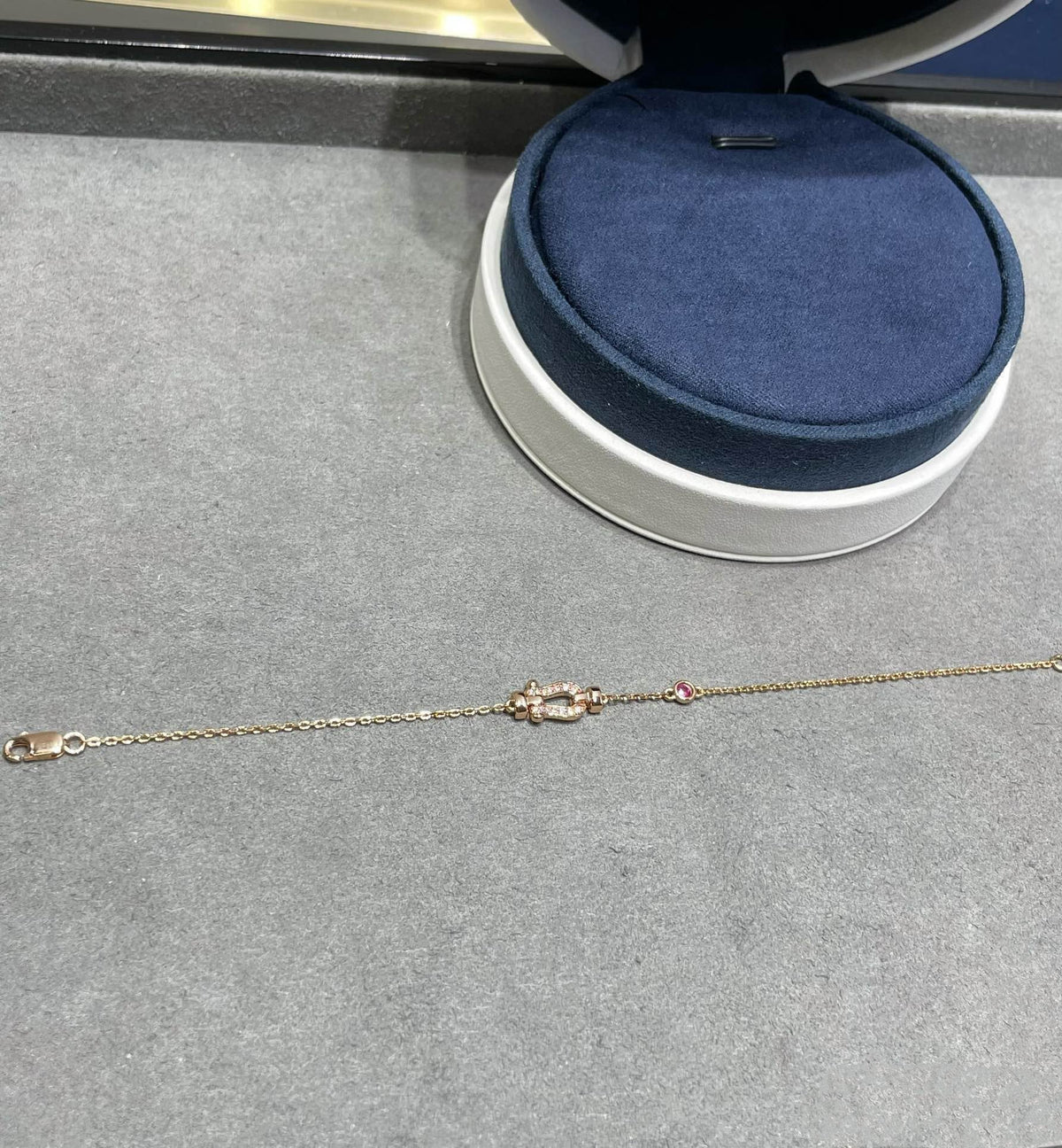 [Cadisa]FORCE 10 DIAMOND CHAIN LINK PINK GOLD BRACELET