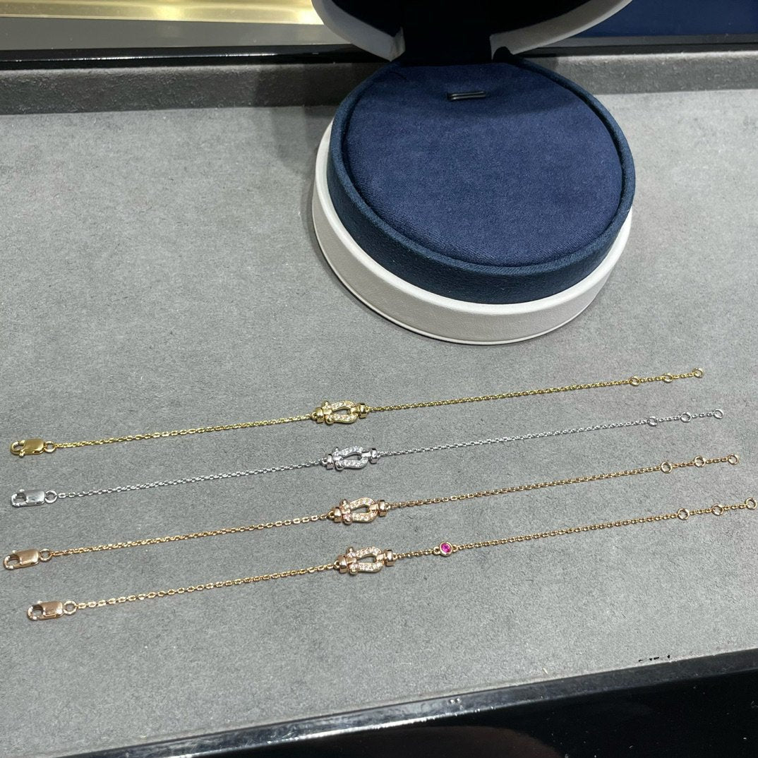 [Cadisa]FORCE 10 DIAMOND CHAIN LINK PINK GOLD BRACELET